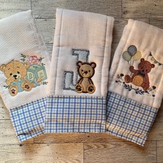 Teddy Bear Custom Burp Cloth